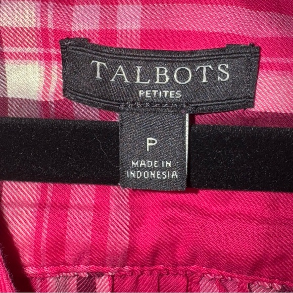 Talbots Pink Button Down Blouse with Mandarin Collar - Picture 3 of 8